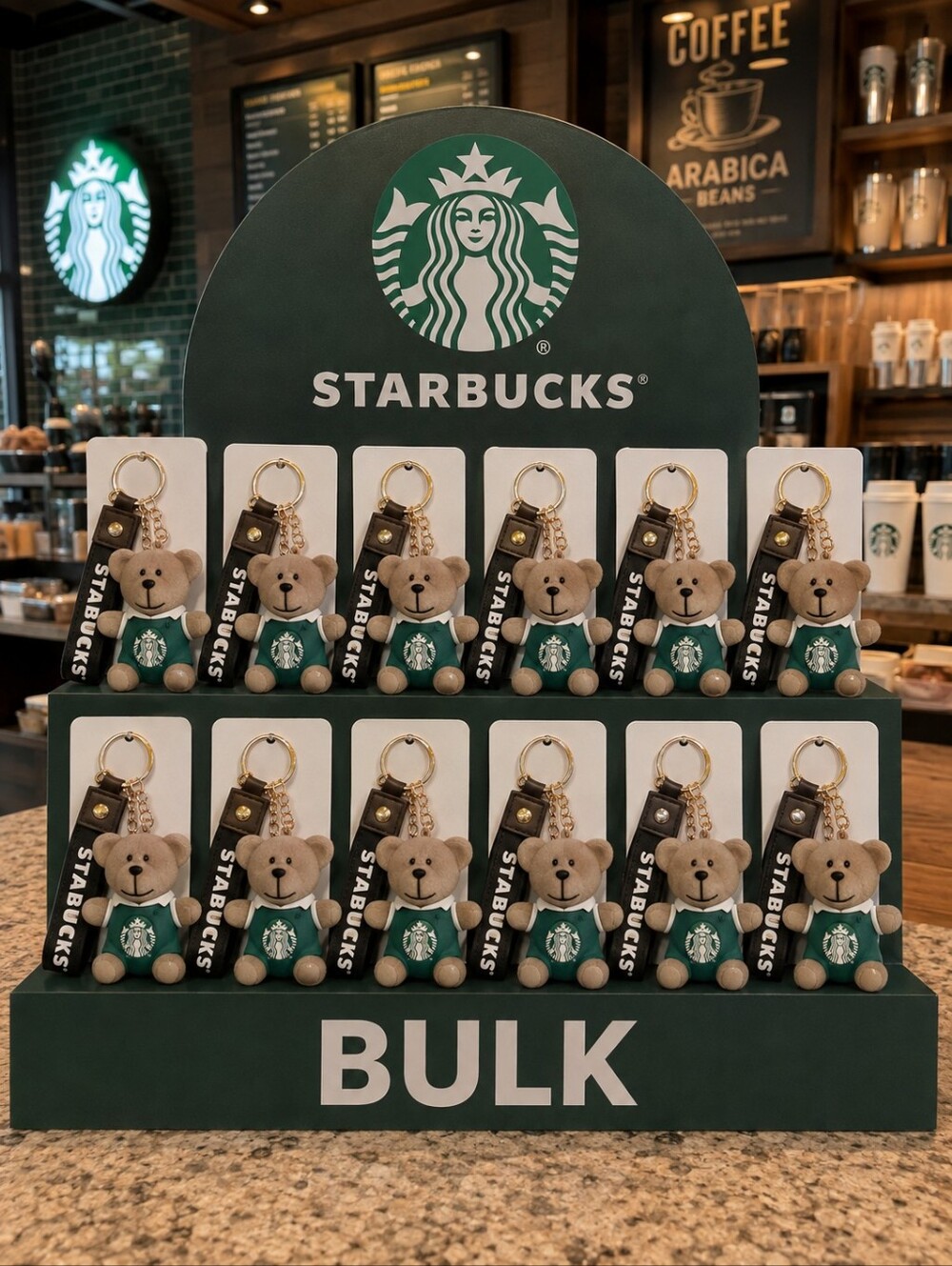 BULK Starbucks Teddy Keychain Wristlets